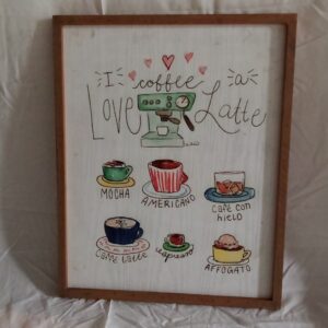 D1-05 I love Coffee Decorations Set of 2