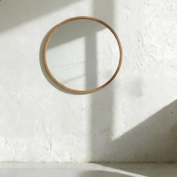 Round Wooden Mirror