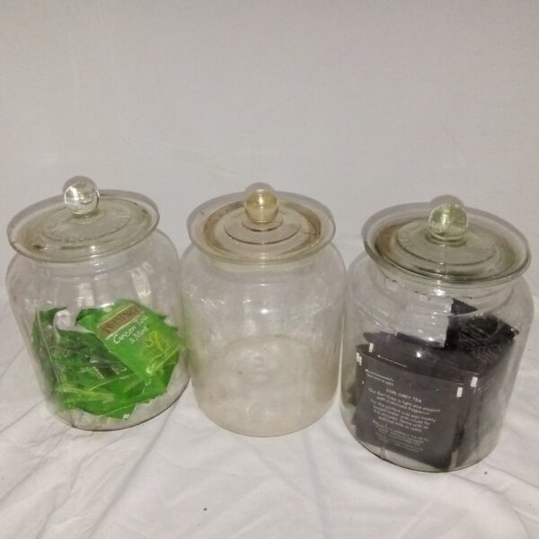 Antique Clear Jar Set of 3