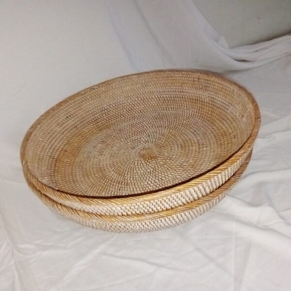 Medium Round Woven Tray Set of 2