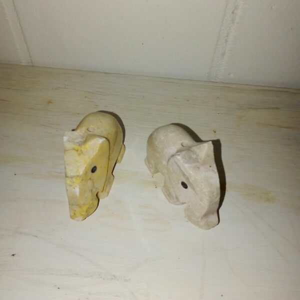 Marble Elephant Figurine set of 2