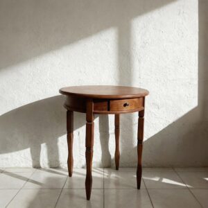 M-09 Teak Bedside Round Console Set of 2